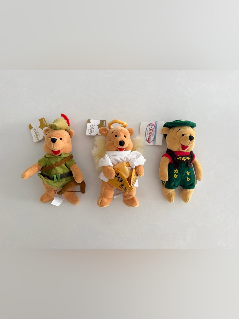 Vintage Disney Store Winnie the Pooh Mini Bean Bag Plush Bundle (NWT) • Set of 3